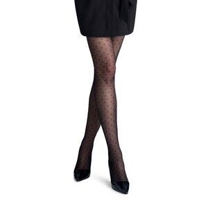 Marilyn Flores Dots Black Pattern Tights Size Small